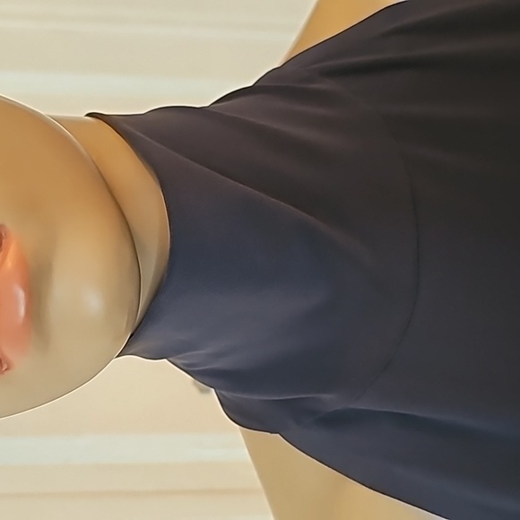 Norma Kamali Womens M 38 Halter Turtle Side Slit Gown Slip Dress Pewter Gray - Picture 3 of 13